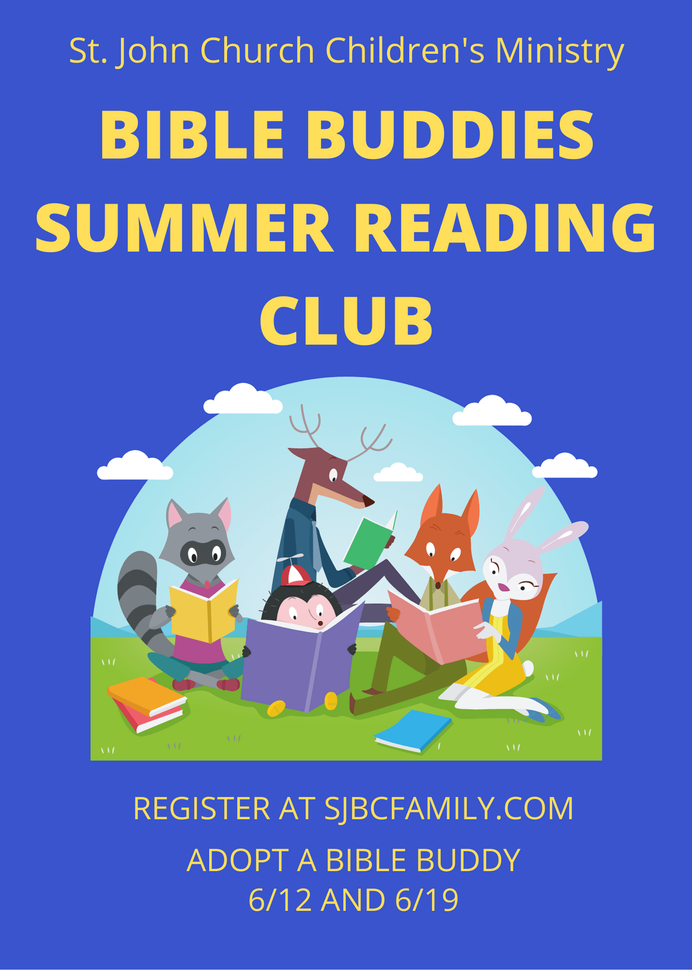 Red Blue Book Club School Pattern Flyer